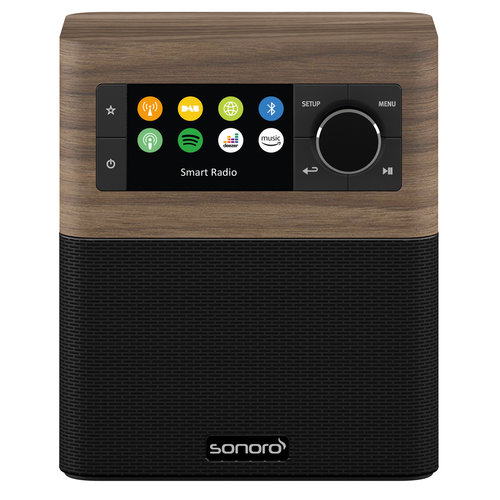 Sonoro Sonoro STREAM - Zwart - FM/DAB+ radio - internet radio- WiFi - BlueTooth - Walnoot/Zwart