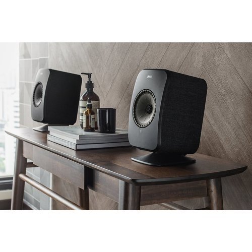 KEF KEF Combi Deal LSX II Wireless Stereo Speakers + P1 Desk pad tafelstandaard - Zwart/Zwart