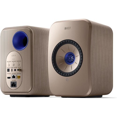 KEF KEF Combi Deal LSX II Wireless Stereo Speakers + P1 Desk pad tafelstandaard - Goud/Zwart