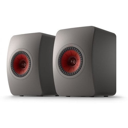 KEF Combi Deal LS50 Meta Boekenplank speaker + Bluesound Powernode N330 met HDMI- Draadloze Muziek Streaming-versterker - Grijs/Wit (met GRATIS speakerkabels)