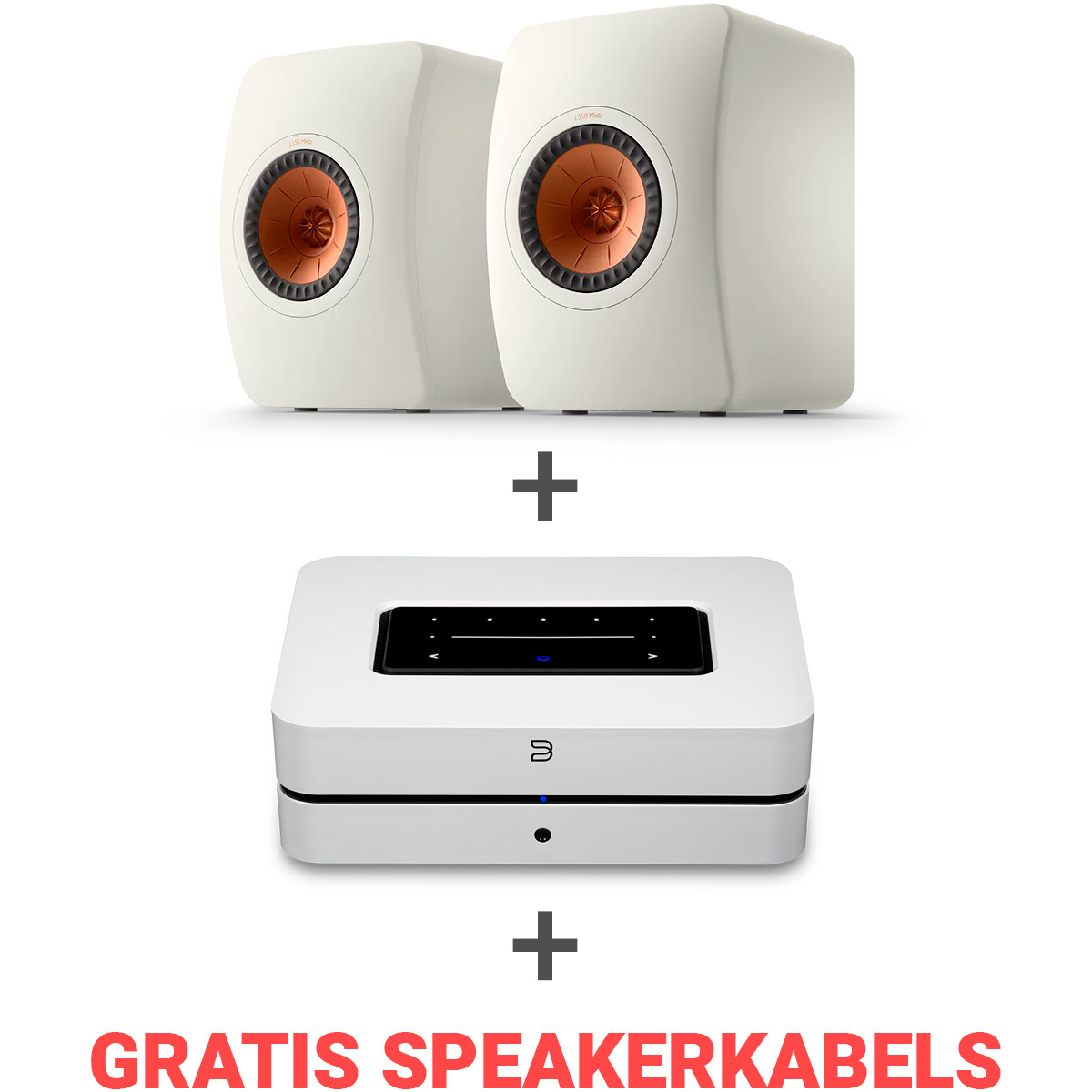 Industrieel zwaan Sneeuwstorm KEF Combi Deal LS50 Meta Boekenplank speaker + Bluesound Powernode -  E-style Audio