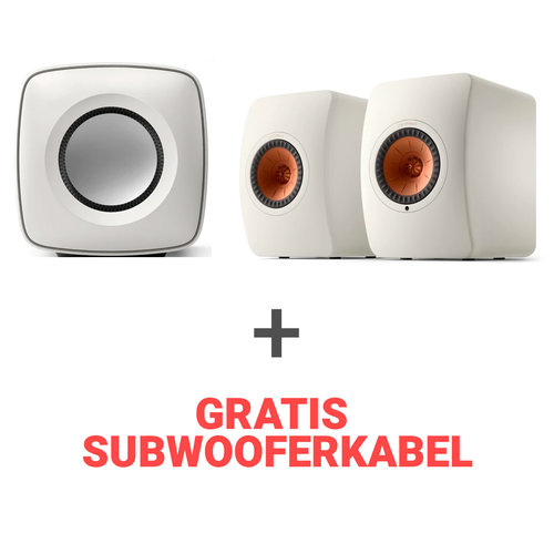 KEF KEF Combi Deal LS50 Wireless II + KC62 - Wit/Wit (met GRATIS subwooferkabel)