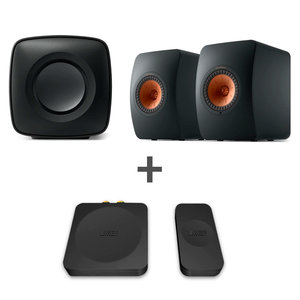 KEF Combi Deal LS50 Wireless II + KC62 + KW1 Adapter kit - Zwart/Zwart