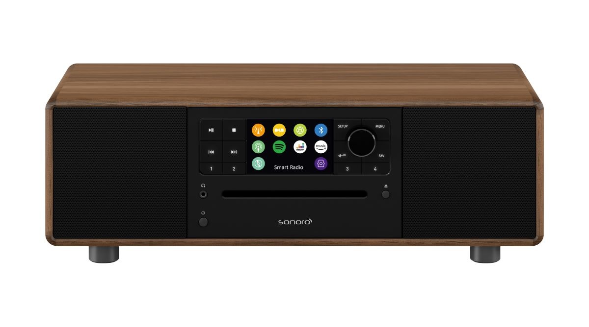 Sonoro - Prestige X - SO-331 stereo internetradio met DAB+, FM, CD, Spotify en Bluetooth - walnoot - zwart