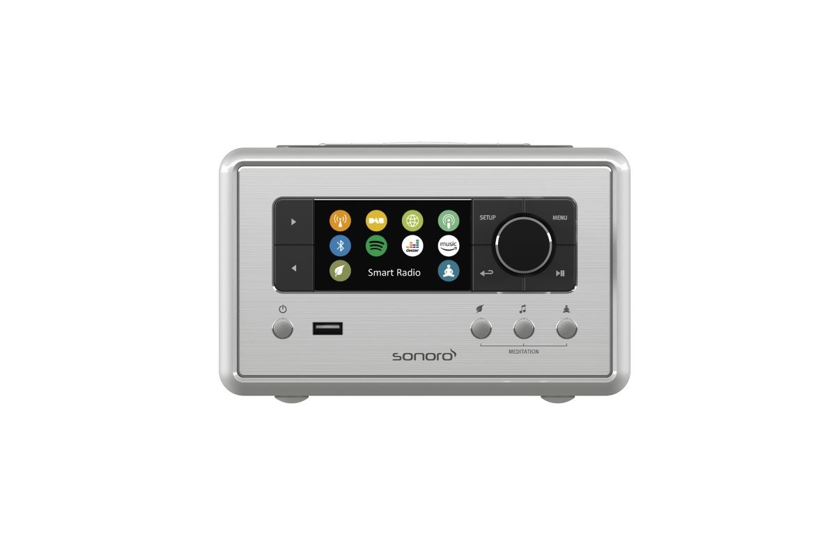 Sonoro Relax X internet radio met Wi-Fi, Spotify Connect, FM/DAB+ radio en Bluetooth - Zilver