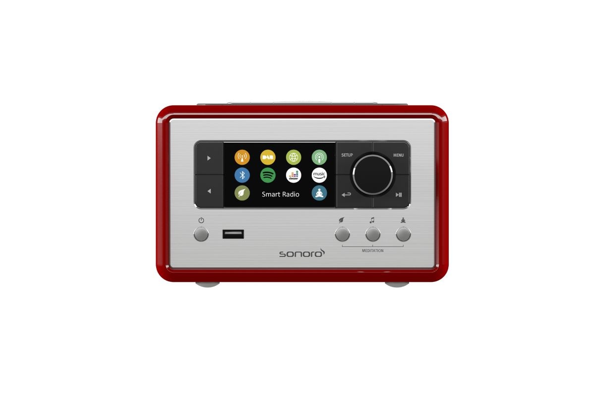 Sonoro Relax X internet radio met Wi-Fi, Spotify Connect, FM/DAB+ radio en Bluetooth - Rood