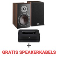 Combi deal Dali Oberon 3 + Bluesound Powernode N330 - walnoot/zwart
