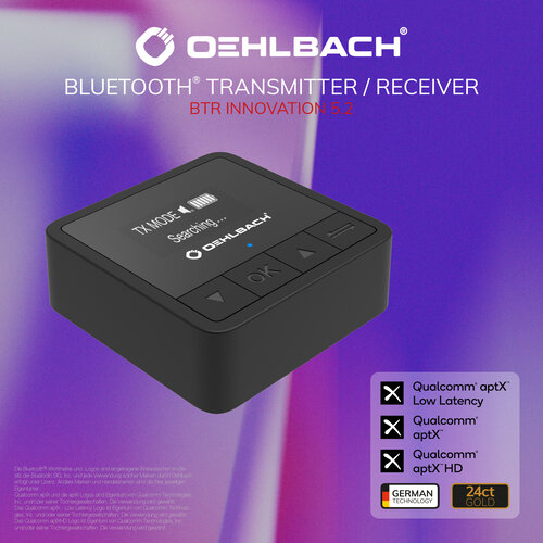 Oehlbach Oehlbach BTR-innovatie 5.2 Bluetooth® Zender / Ontvanger -  zwart