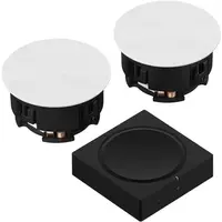 Combi deal Sonos Amp Set incl. 1 paar In-Ceiling Plafondspeakers van 15,2 cm (6”) - Zwart