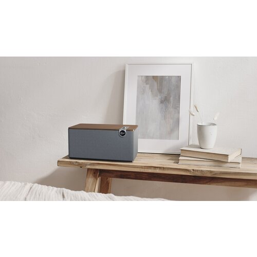 Klipsch Tweedekans: Klipsch The Three Plus Premium Bluetooth-luidspreker - walnoot