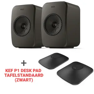 KEF Combi Deal LSX II LT + KEF P1 Desk pad tafelstandaard - Zwart KEF Combi Deal LSX II LT + KEF P1 Desk pad tafelstandaard - Zwart