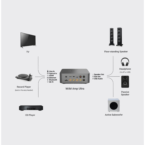 WiiM Wiim Amp Ultra Streamer/Versterker - Space Grey