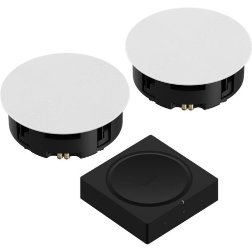 SONOS Sonos In-Ceiling-set 8" en Amp - Wit/Zwart SONOS Sonos In-Ceiling-set 8" en Amp - Wit/Zwart