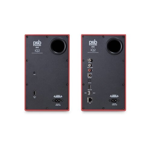 PSB Speakers PSB iQ2 Actieve Boekenplank Speakers met BluOs - Ember Red (Paar)