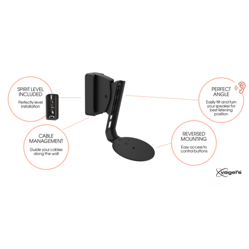 Vogels Vogels SWM 4021 Muurbeugel voor Sonos Era 100 - Zwart (Per stuk) Vogels Vogels SWM 4021 Muurbeugel voor Sonos Era 100 - Zwart (Per stuk)