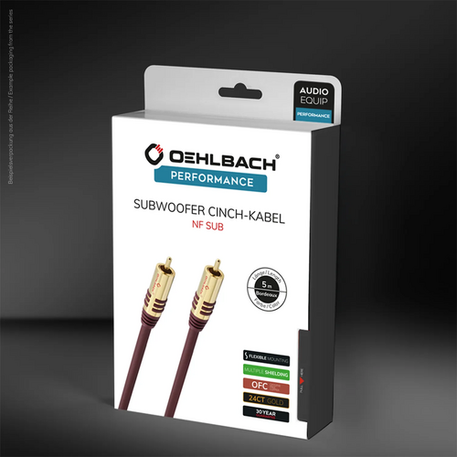 Oehlbach Oehlbach NF SUB Subwoofer Cinch-kabel - Bordeaux (8 m) Oehlbach Oehlbach NF SUB Subwoofer Cinch-kabel - Bordeaux (8 m)