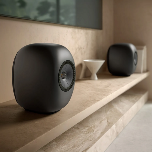 KEF KEF LS LUXE Actieve Boekenplankspeaker - Eclipse Black (Paar)