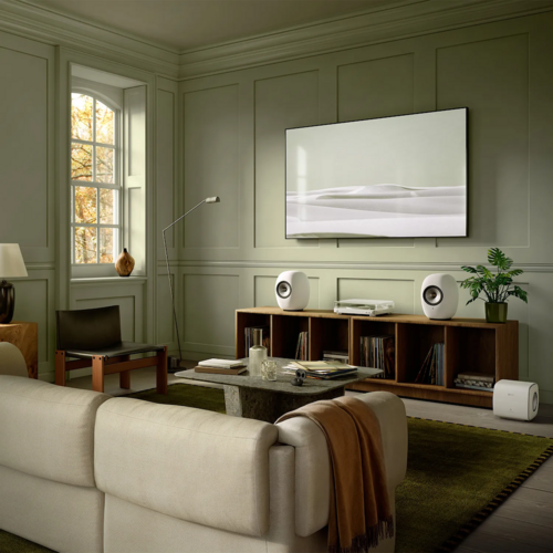 KEF KEF LS LUXE Actieve Boekenplankspeaker - Mineral White (Paar)