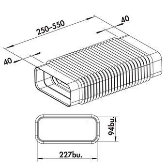 Compair Flow Flexibele buisbocht vlak Ø 150mm tot 180° | 222x89mm