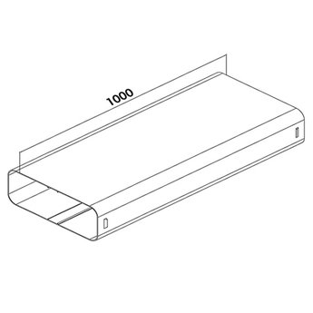 Compair Prime Flow Afvoerbuis,  afzuigkap Dampkapbuis P-VRO 150 vlakke buis, Luchtafvoerbuis, lichtgrijs