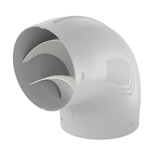 Naber R-RBV debiet 150 buisbocht 90°, wit