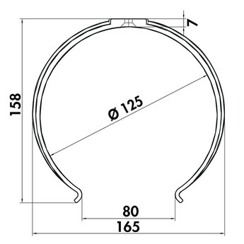 Compair Prime Flow P-RKH 150 ronde buishouder, Luchtafvoertoebehoren, lichtgrijs