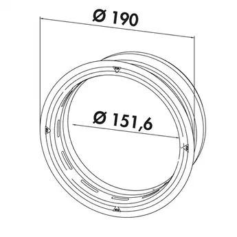 Compair Prime Flow Muurdoorvoer Dampkap 150 mm Antraciet PVC- Compair Prime