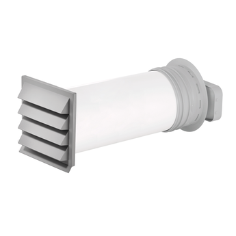 Compair Prime Flow Muurdoorvoer Dampkap 150 mm Licht grijs PVC- Compair Prime - Vlak