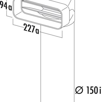 Compair Flow Omkeerstuk 90° Compair Flow Ø 150 mm met Ronde buis L 1000 mm