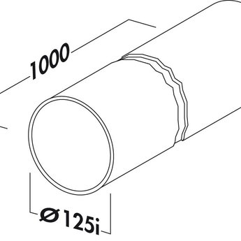 Compair Flow Ronde PVC Luchtafvoerbuis wit R-1000 Systeem Ø125 Lengte 100cm