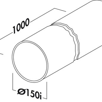 Compair Flow Ronde PVC Luchtafvoerbuis wit R-1000 Systeem Ø150 Lengte 100cm