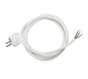 Haakse stekker 2-polig met randaarde,wit