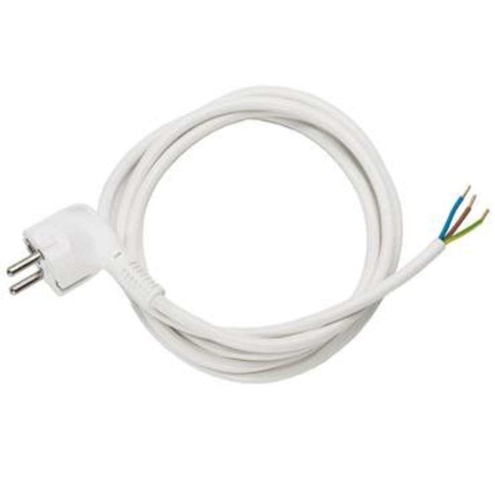 aansluitsnoer 2m met haakse stekker, 3x1mm2, wit aansluitsnoer 2m met haakse stekker, 3x1mm2, wit