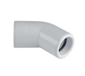Witte PVC bocht 45° 20mm