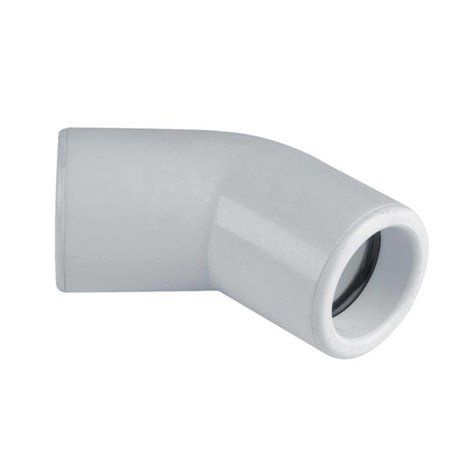 Witte PVC bocht 45° 20mm