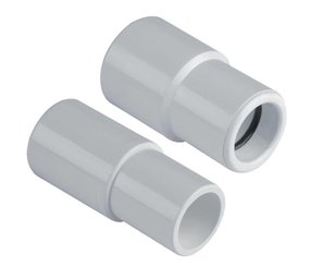 Witte PVC verloop 25mm-20mm