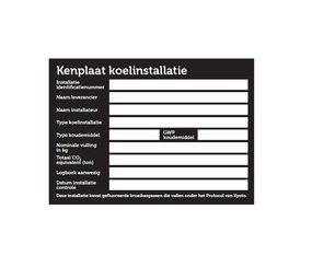 Kenplaat installatie stickervel Kenplaat installatie stickervel