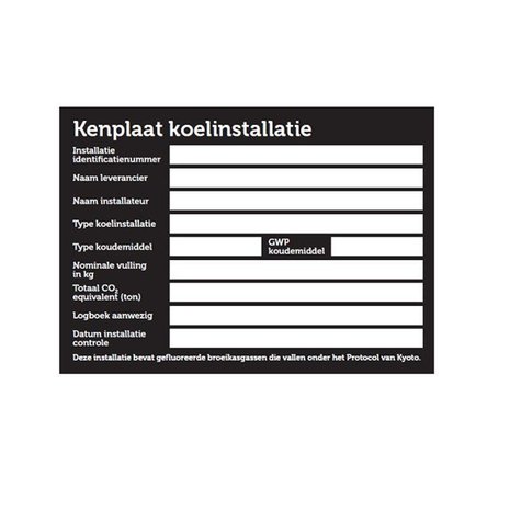 Kenplaat installatie stickervel Kenplaat installatie stickervel