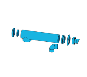 AUER Geïsoleerdebuis 975mm Ø 125mm