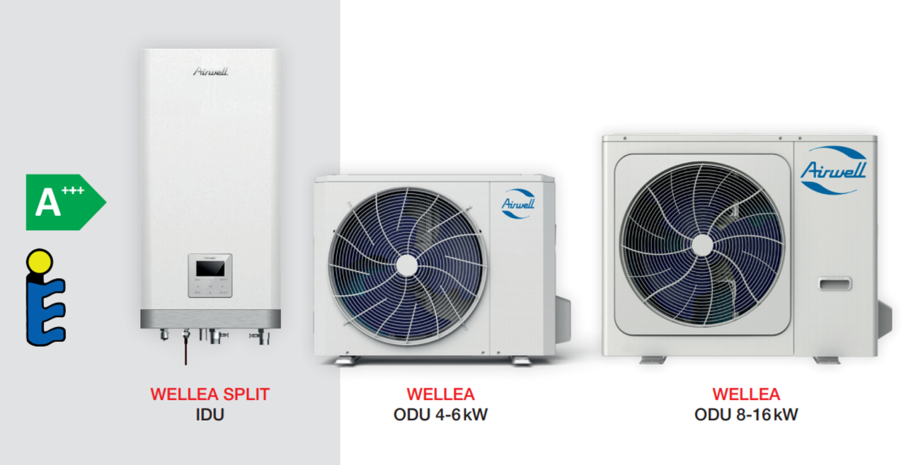 Airwell Wellea split warmtepomp 16kW 3 fase Airwell Wellea split warmtepomp 16kW 3 fase