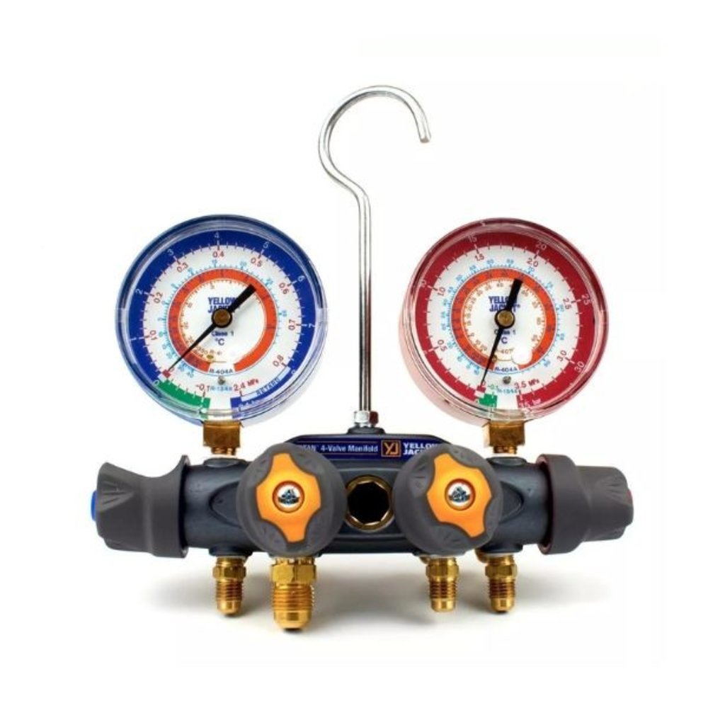 Yellow Jacket Yellow Jacket Titan meterset 4-weg R134A/R407C/404A Yellow Jacket Yellow Jacket Titan meterset 4-weg R134A/R407C/404A