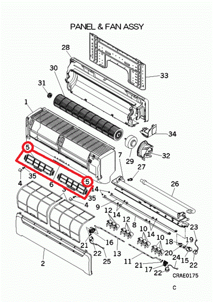 Mitsubishi Heavy Holder filter RKX129A014 Houder per stuk zonder filter