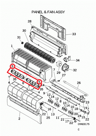 Mitsubishi Heavy Holder filter RKX129A014 Houder per stuk zonder filter