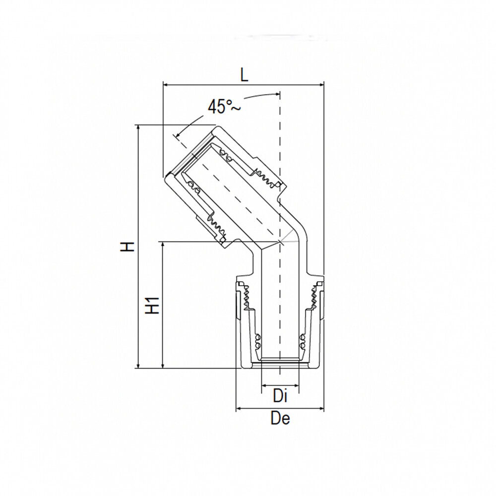 Aquatechnik Aquatechnik Safety-pol 45° bocht 20 mm Aquatechnik Aquatechnik Safety-pol 45° bocht 20 mm