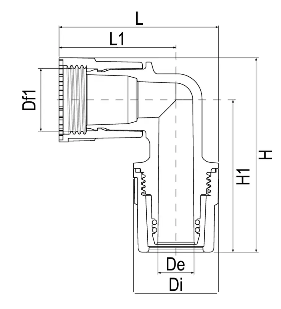 Aquatechnik Aquatechnik Safety-pol kniekoppeling 40 mm sf Aquatechnik Aquatechnik Safety-pol kniekoppeling 40 mm sf