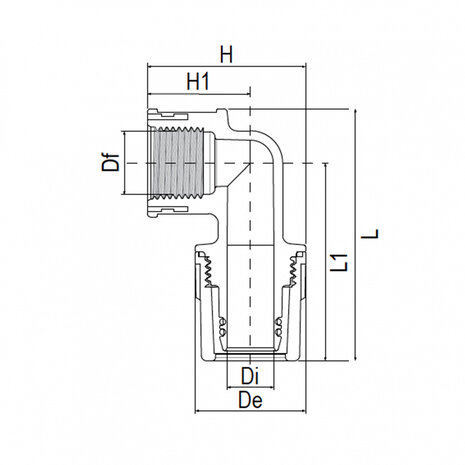 Aquatechnik Aquatechnik Safety-pol haaks schroefbus 20 mm - 3/4" Aquatechnik Aquatechnik Safety-pol haaks schroefbus 20 mm - 3/4"