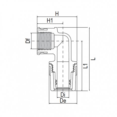 Aquatechnik Aquatechnik Safety-pol haaks schroefbus messing draad 20 mm - 1/2" Aquatechnik Aquatechnik Safety-pol haaks schroefbus messing draad 20 mm - 1/2"
