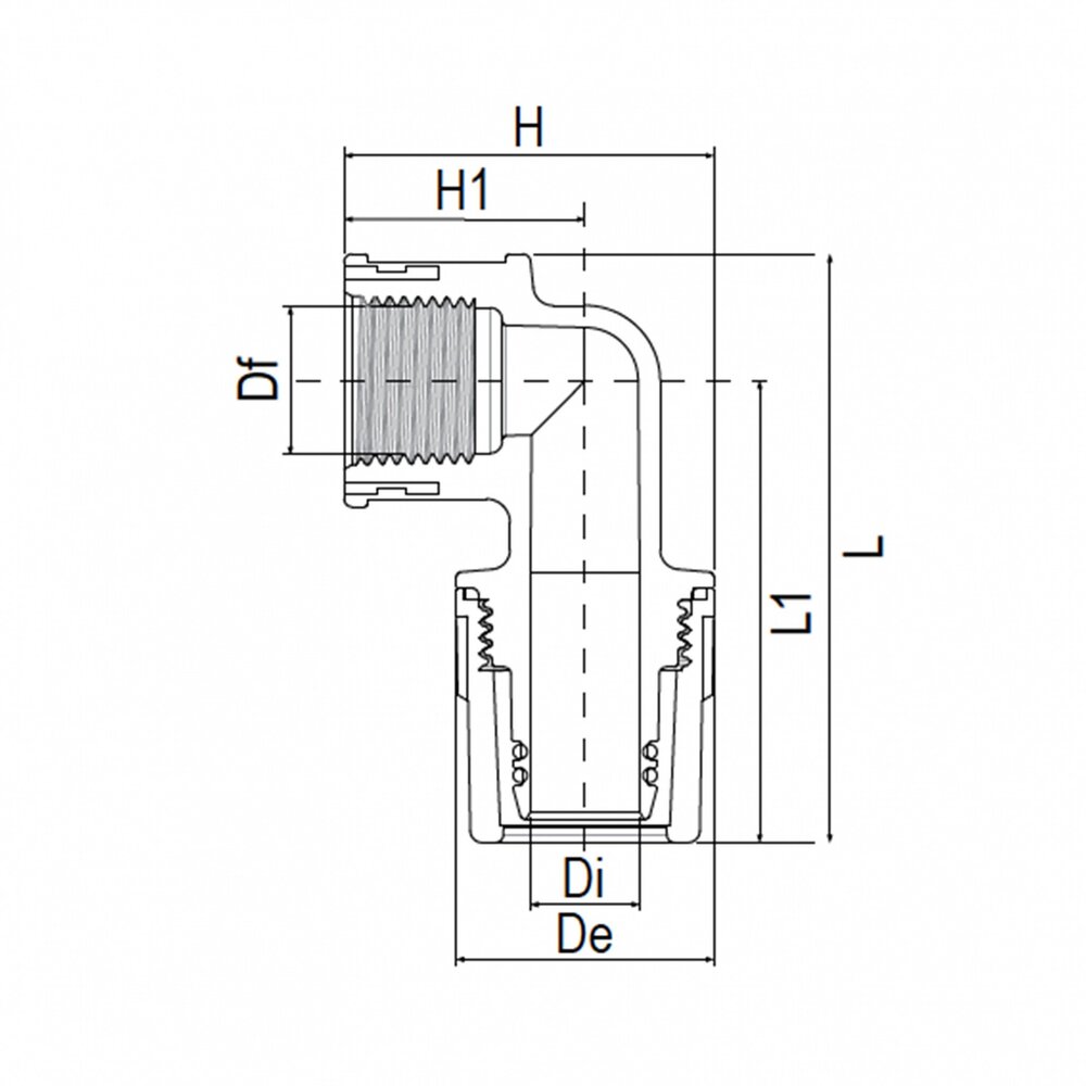 Aquatechnik Aquatechnik Safety-pol haaks schroefbus 20 mm - 1/2" Sf Aquatechnik Aquatechnik Safety-pol haaks schroefbus 20 mm - 1/2" Sf