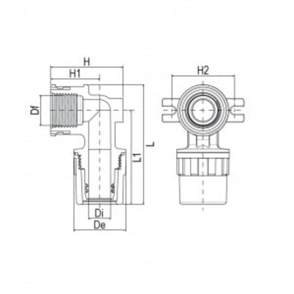 Aquatechnik Aquatechnik Safety-pol muurplaat messing draad 16 mm x 2 - 1/2"