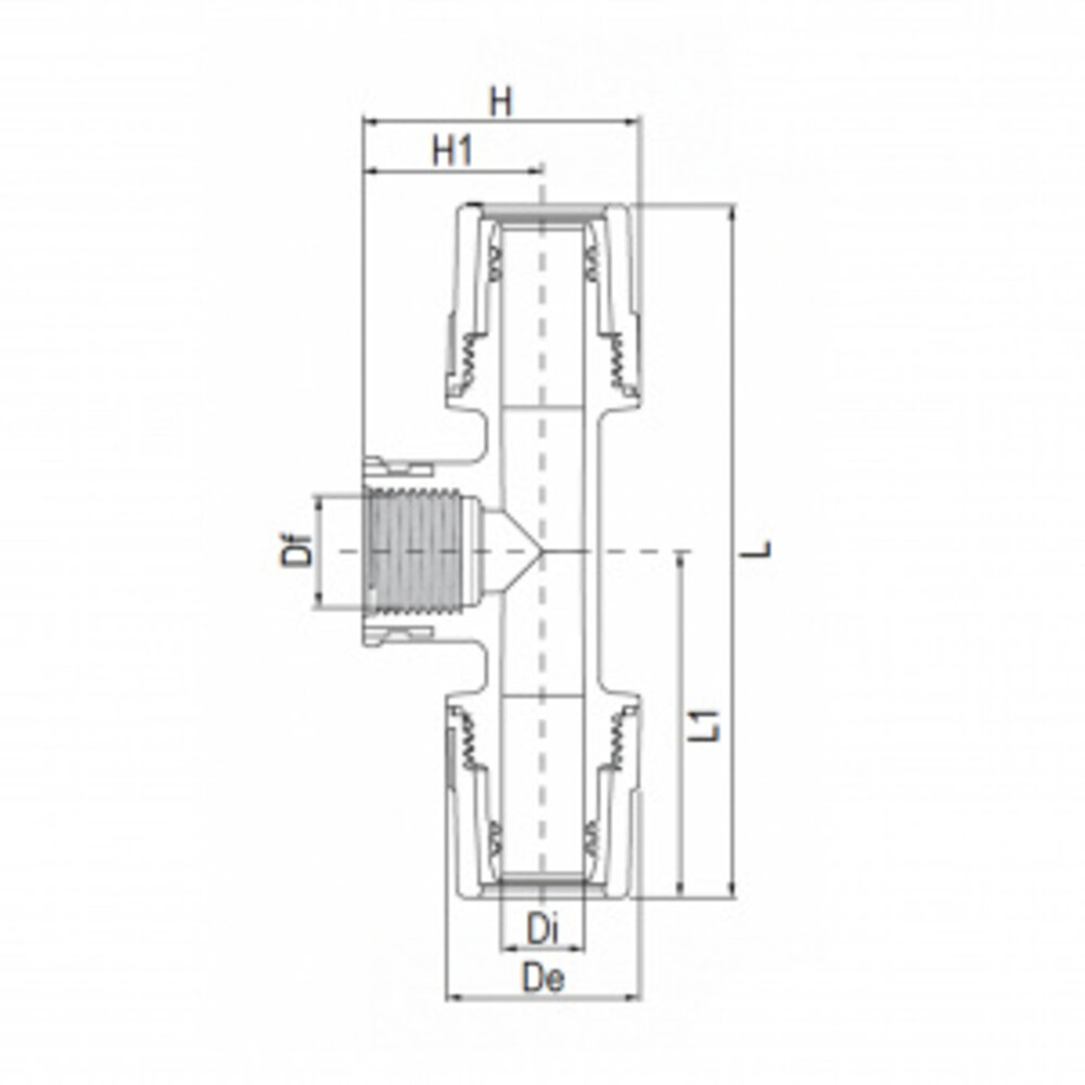 Aquatechnik Aquatechnik Safety-pol T-stuk 26 mm x2 - 3/4"